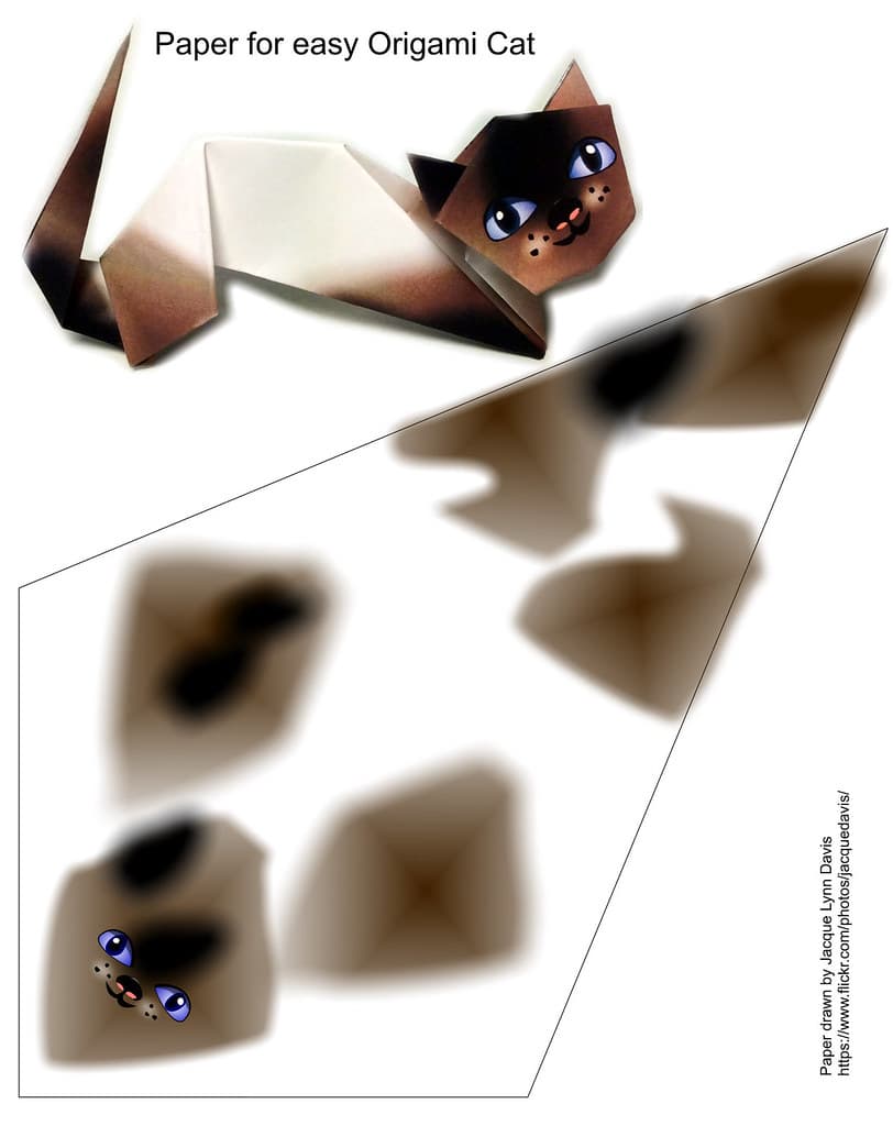 Origami Cat (Siamese Style)