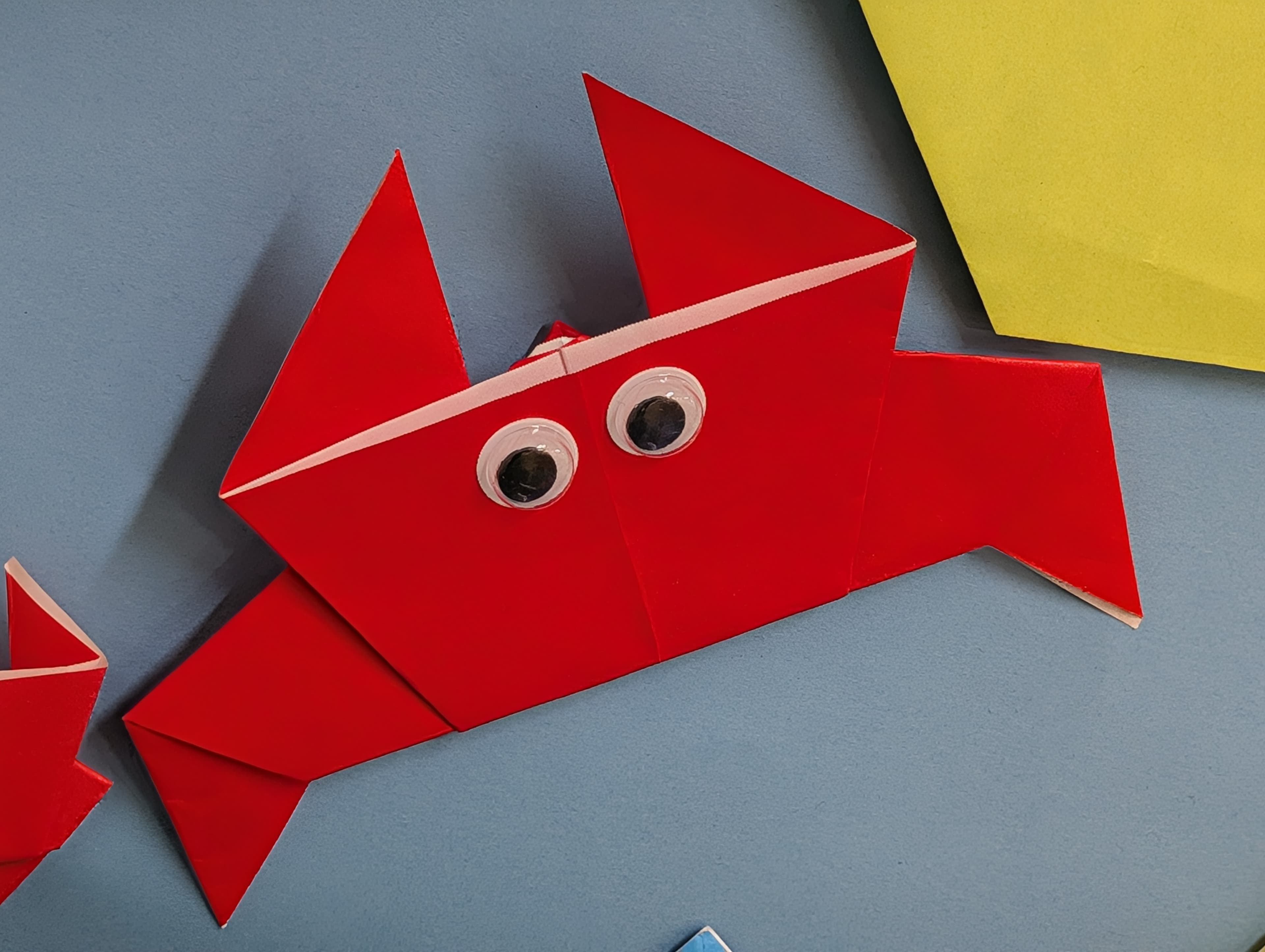 Simple Origami Crab with Googly Eyes