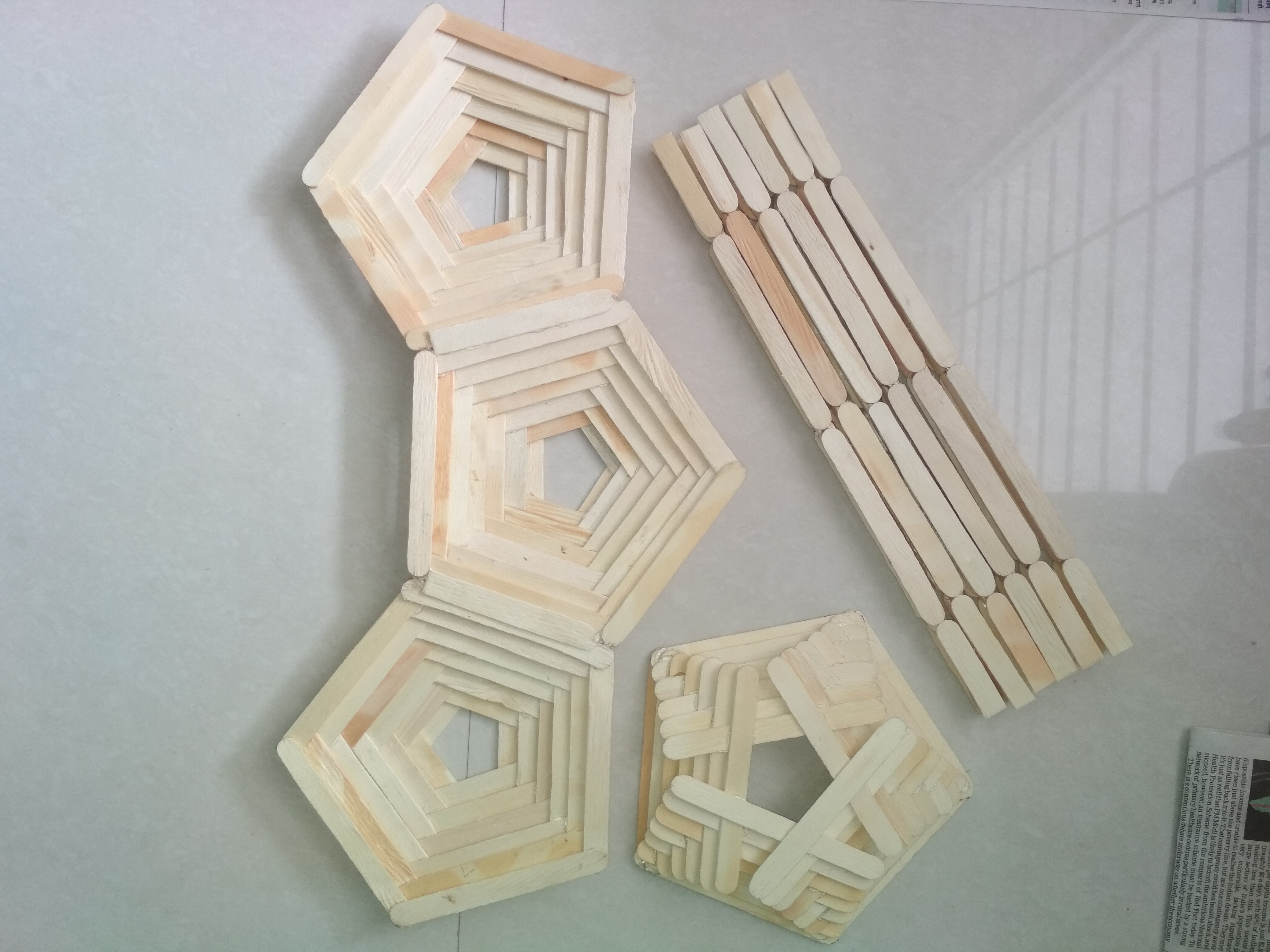 Popsicle Stick Geometric Designs