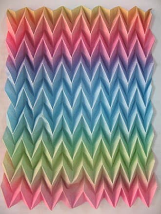 Rainbow Zig-Zag Pleat Pattern