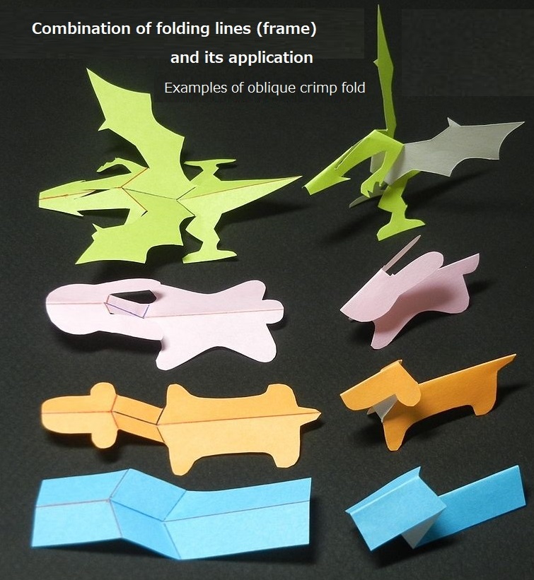 Oblique Crimp Fold Kiriorigami Examples